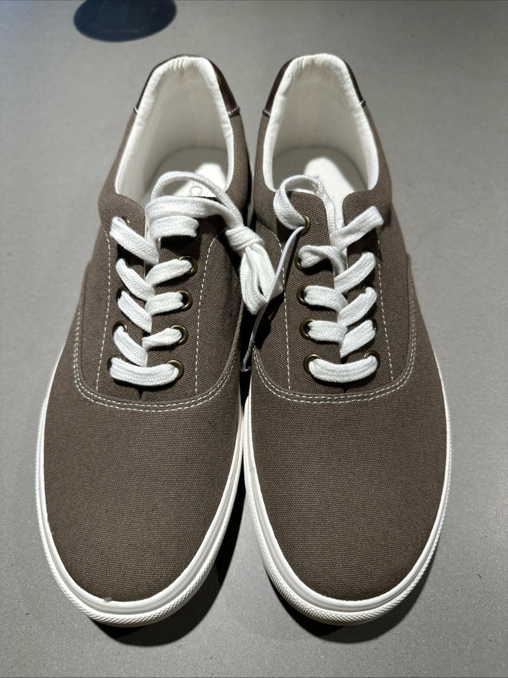 NEW J. Crew Men’s Canvas Lace Up Navy Blue Brown Men’s Size 11